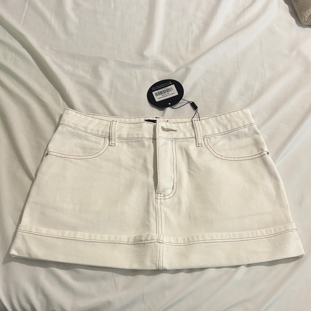 White Fox Boutique Cream Mini Skirt
